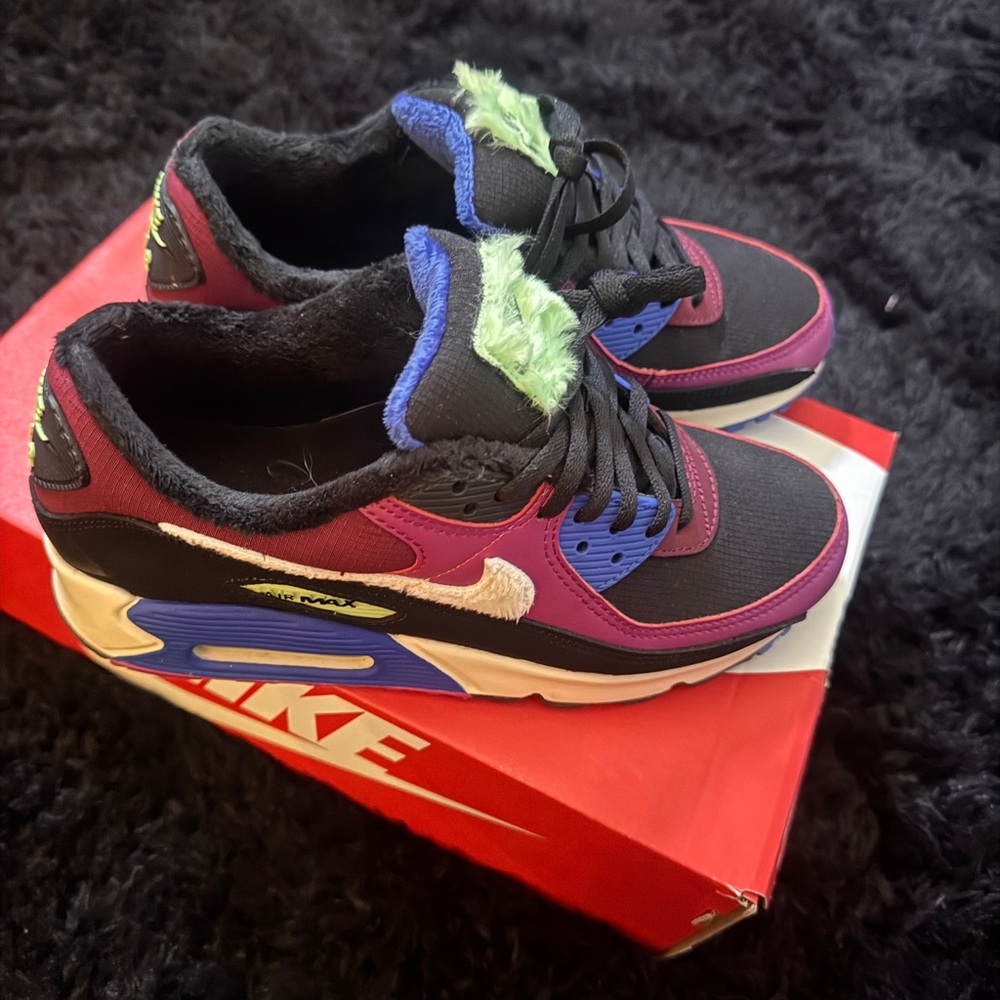 Size 8 Nike Air Max Style Multicolor Sneakers - Black, Purple, Blue, Green